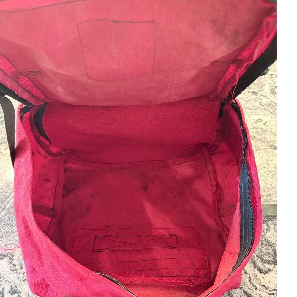 Vintage 1985 Helena Industries Red Canvas FSS Personal Gear Pack Backpack USA